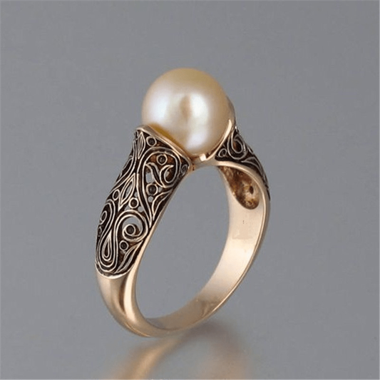 Bague Vintage Perle Dorée