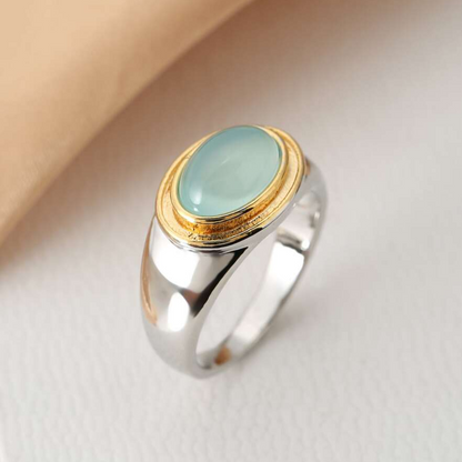 Gabi - Bague en Pierre de Lune Verte Vintage