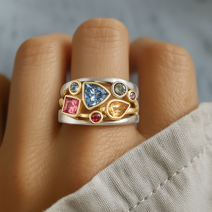 Bague Vintage Bunter Zirkonia