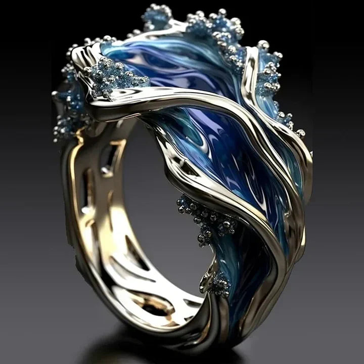 Bague ondulée vintage en or