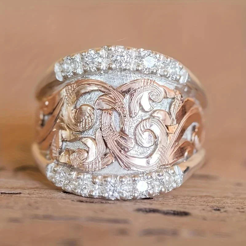 Bague Vintage en Argent & Rose