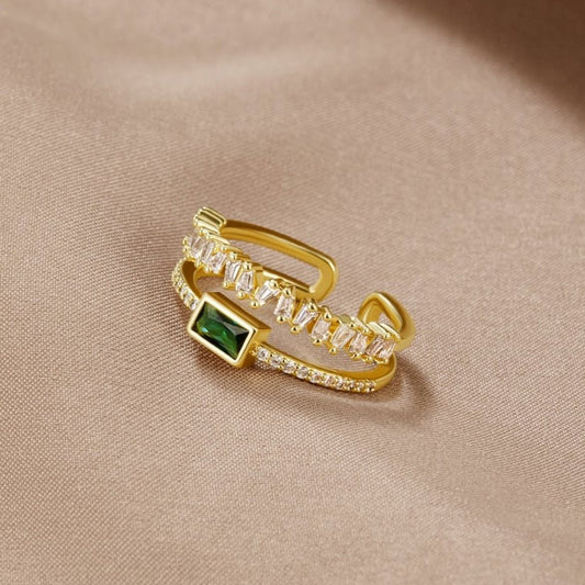 Bliss - Bague en cristal superposé