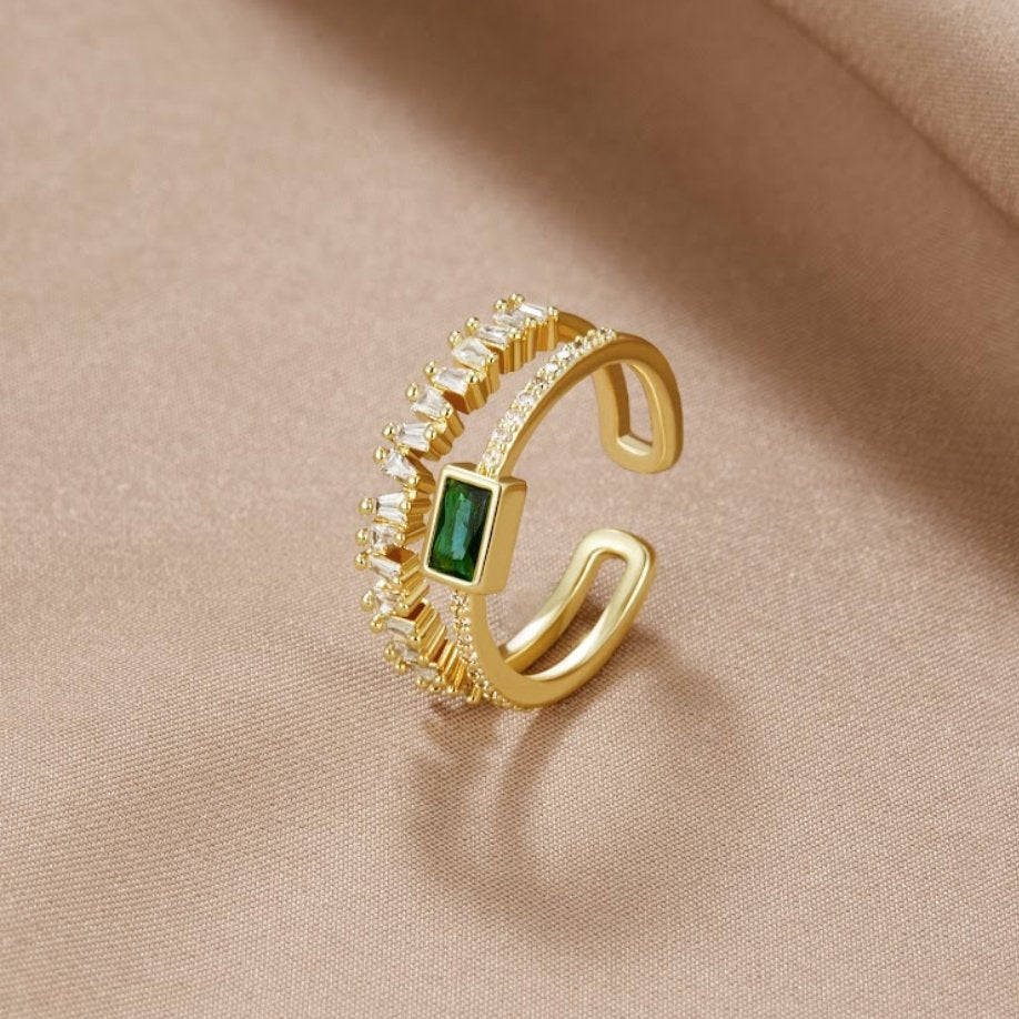 Bliss - Bague en cristal superposé