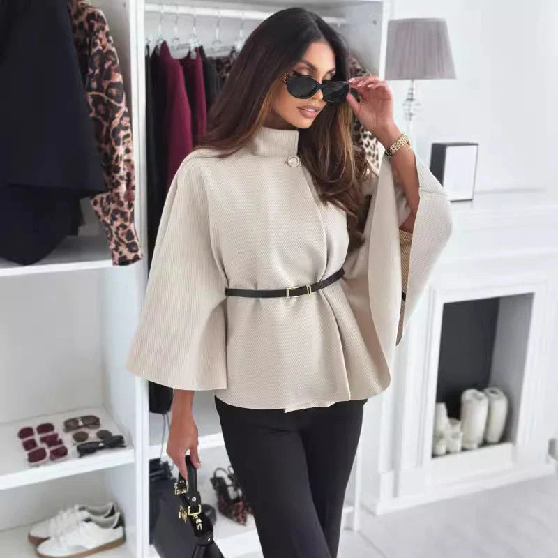 Rose - Veste papillon chic avec ceinture
