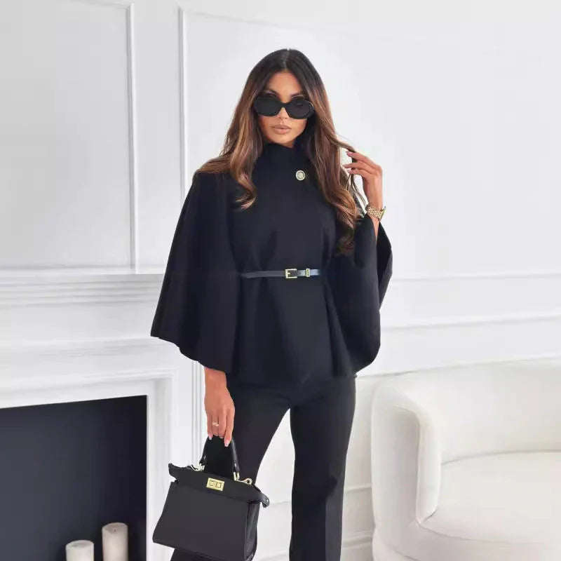 Rose - Veste papillon chic avec ceinture