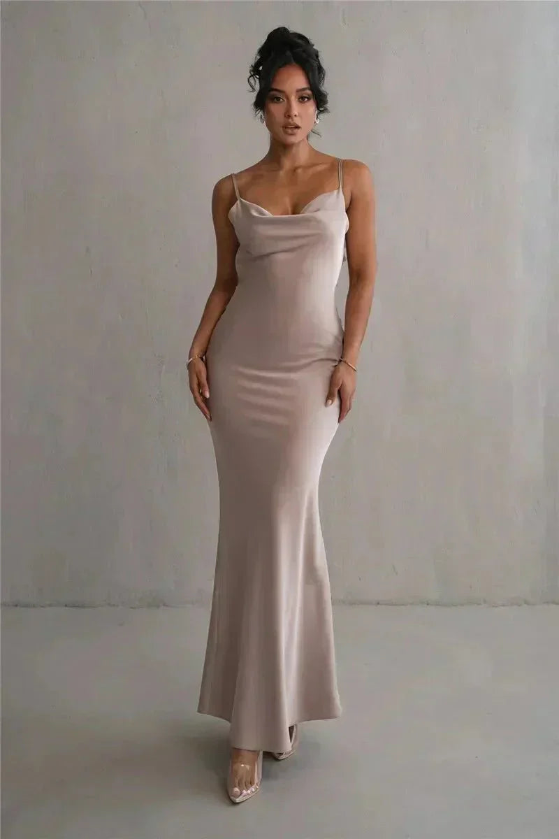 Nina™ | Robe de Soirée en Soie Luxueuse avec Volants