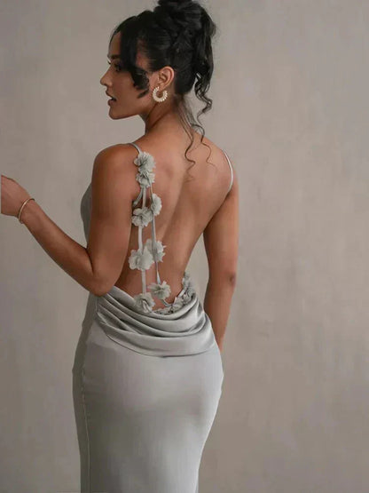 Nina™ | Robe de Soirée en Soie Luxueuse avec Volants