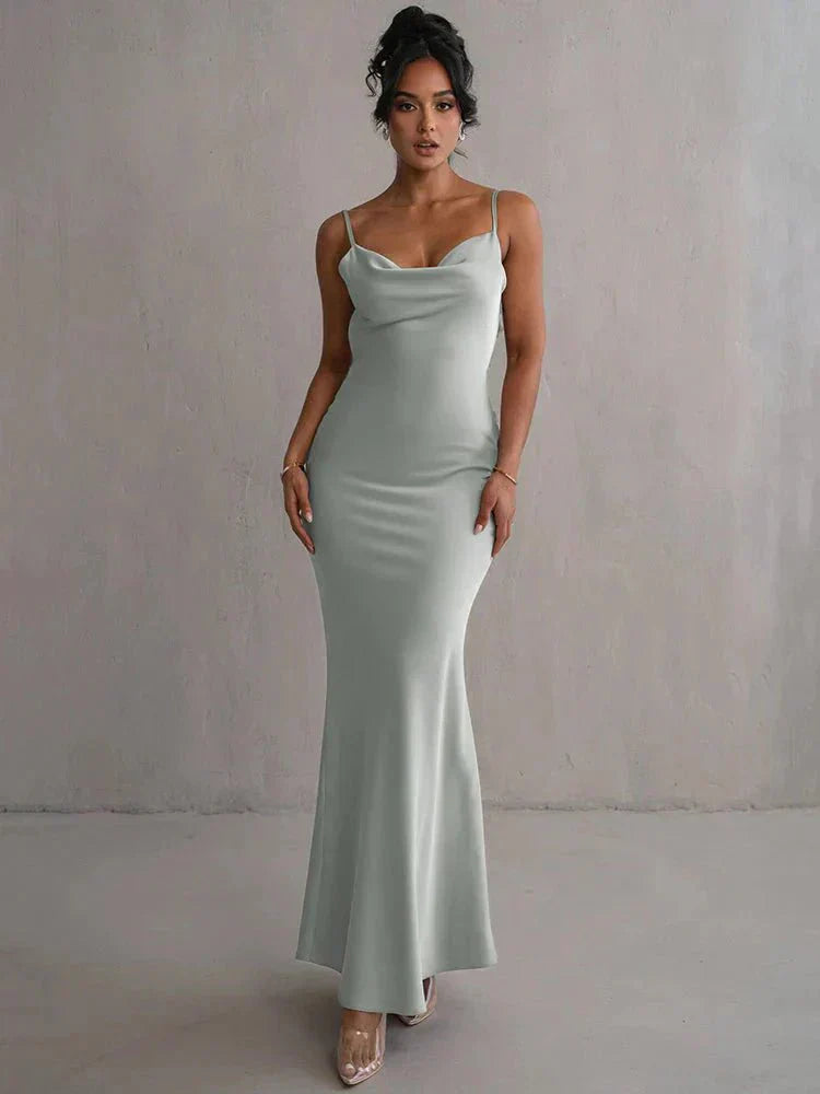 Nina™ | Robe de Soirée en Soie Luxueuse avec Volants