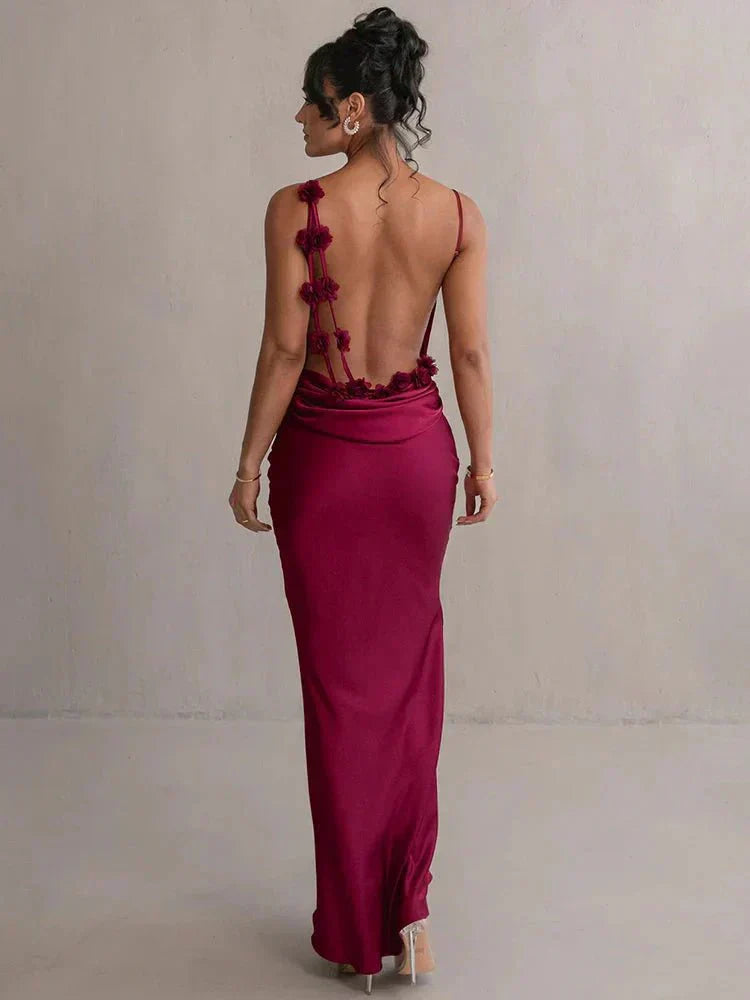 Nina™ | Robe de Soirée en Soie Luxueuse avec Volants