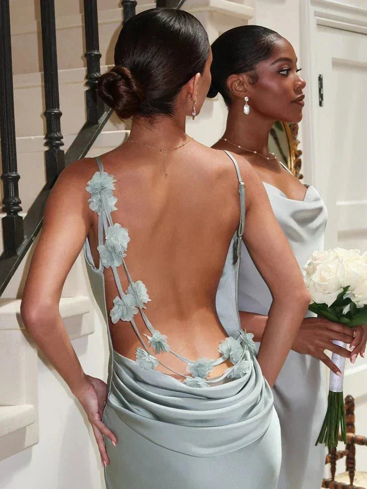 Nina™ | Robe de Soirée en Soie Luxueuse avec Volants