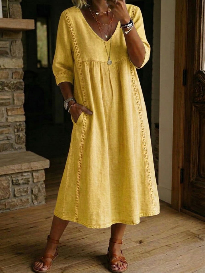 Alba | Robe maxi avec imprimé floral artistique et coton premium