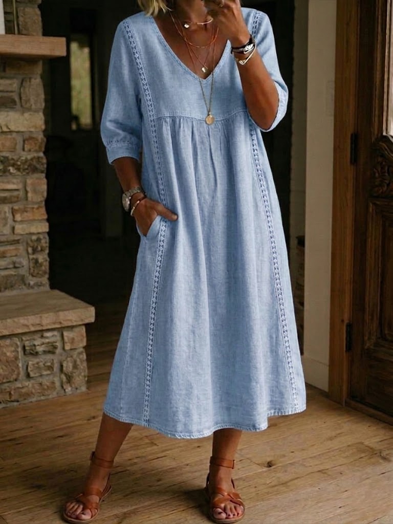 Alba | Robe maxi avec imprimé floral artistique et coton premium