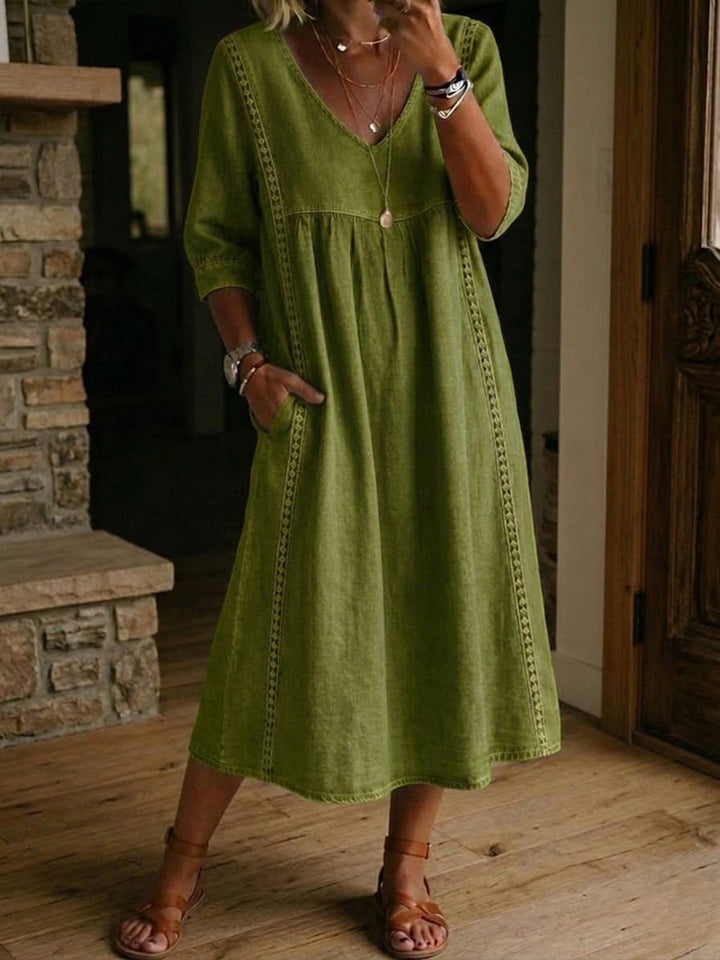 Alba | Robe maxi avec imprimé floral artistique et coton premium