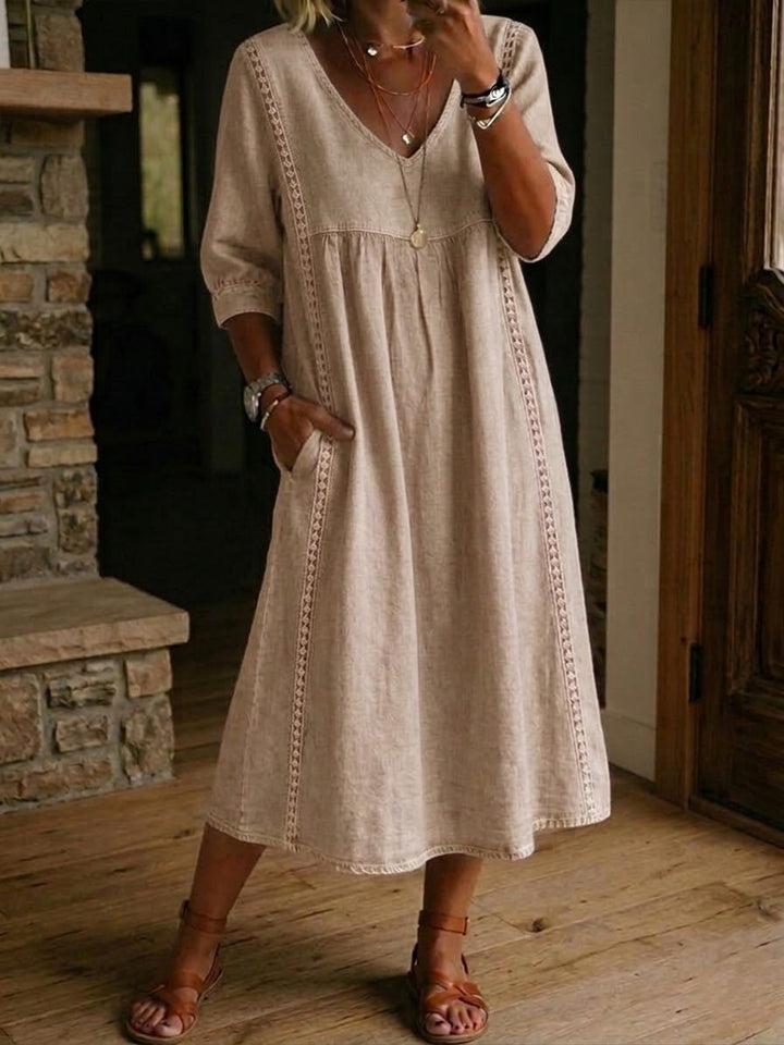 Alba | Robe maxi avec imprimé floral artistique et coton premium