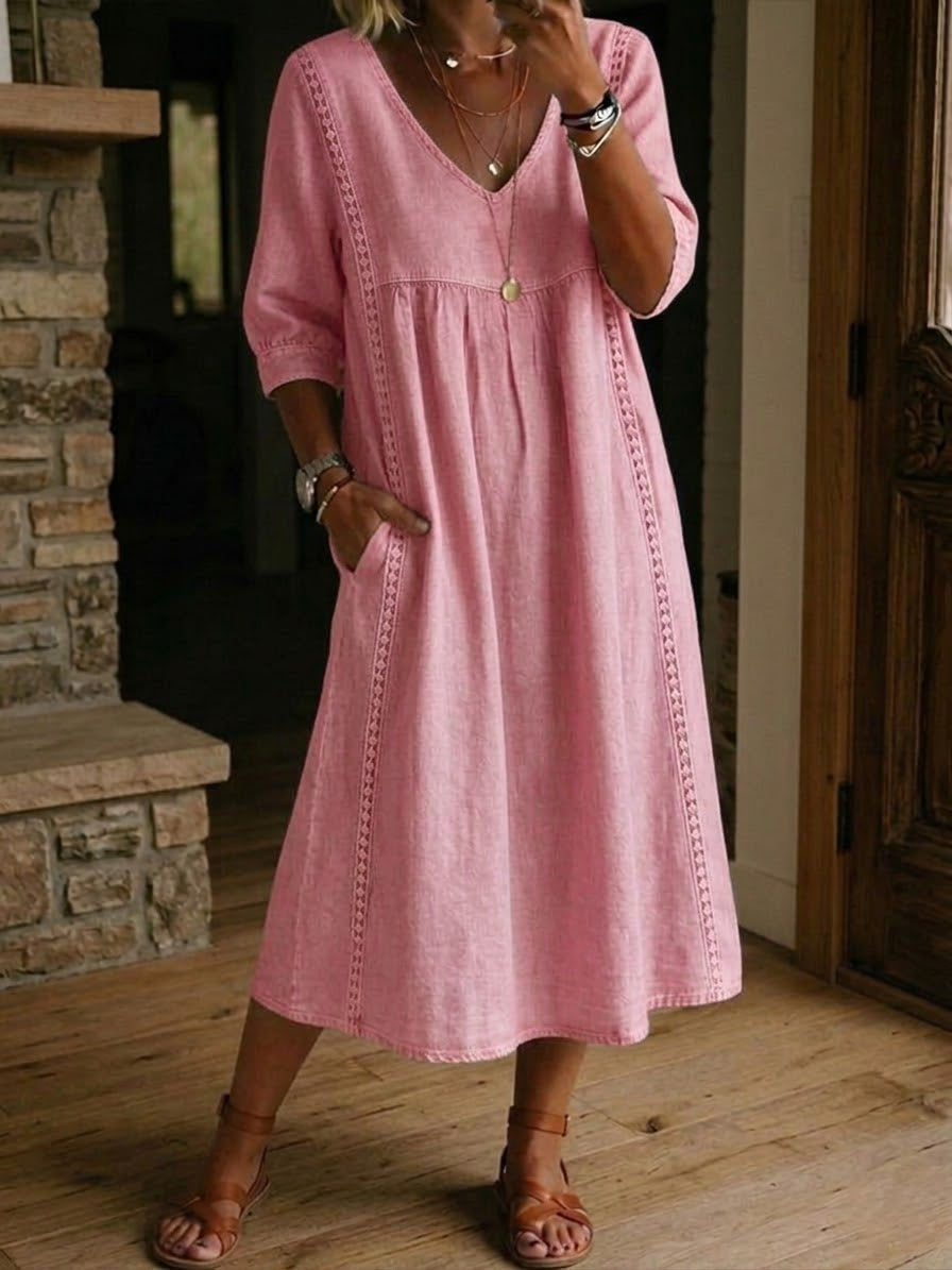 Alba | Robe maxi avec imprimé floral artistique et coton premium