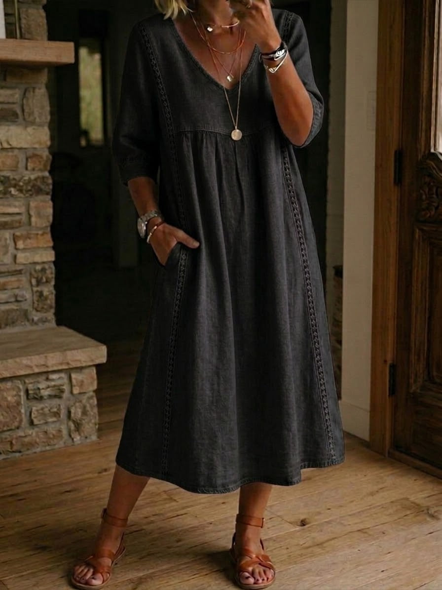 Alba | Robe maxi avec imprimé floral artistique et coton premium