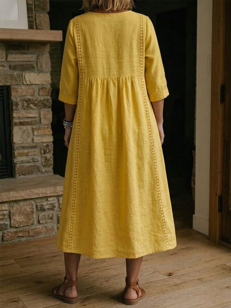 Alba | Robe maxi avec imprimé floral artistique et coton premium