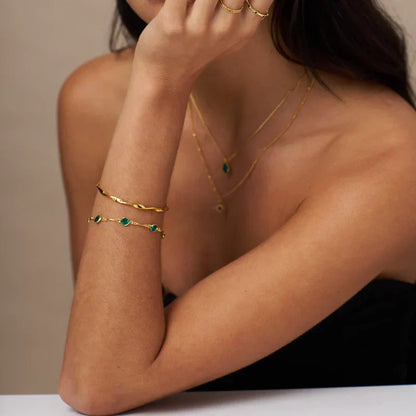 Bracelet Chaîne Émeraude