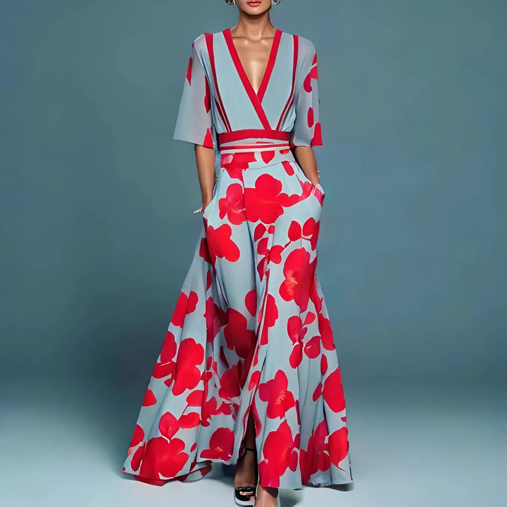 Valentina | Robe longue élégante avec décolleté profond