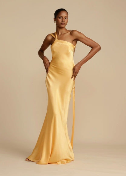 Sophia™ | Robe Maxi en Soie avec Élégantes Bretelles