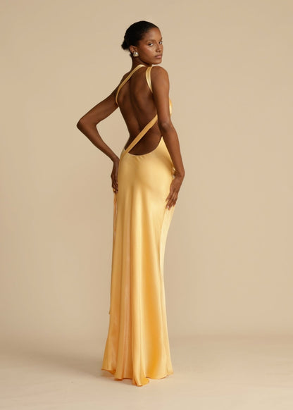 Sophia™ | Robe Maxi en Soie avec Élégantes Bretelles