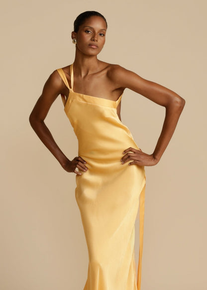 Sophia™ | Robe Maxi en Soie avec Élégantes Bretelles