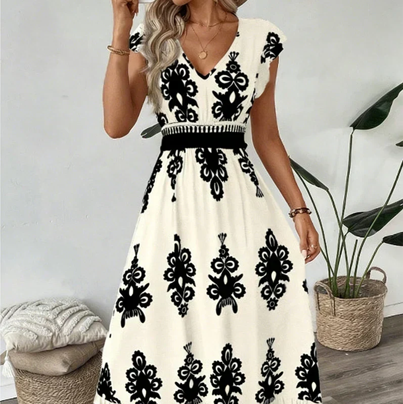 Candela | Robe maxi baroque avec décolleté en V