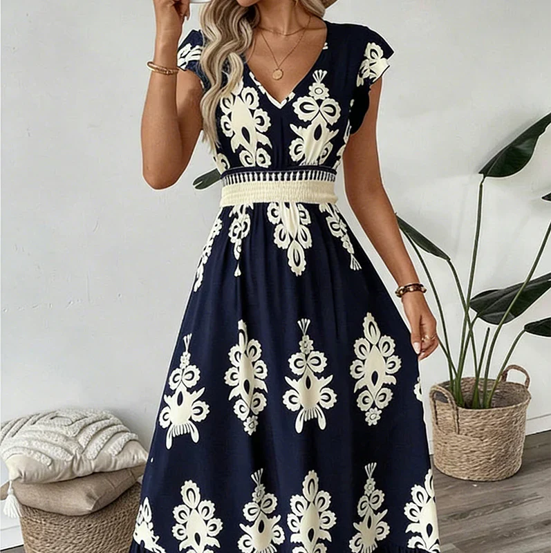 Candela | Robe maxi baroque avec décolleté en V