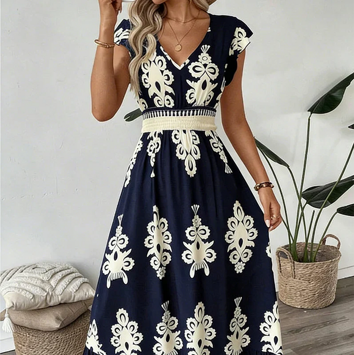 Candela | Robe maxi baroque avec décolleté en V