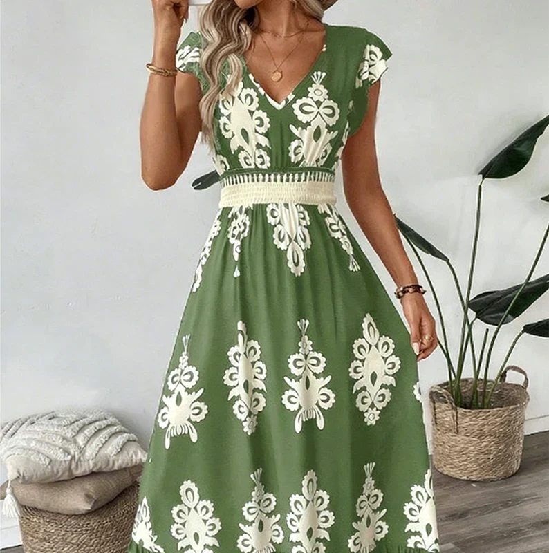 Candela | Robe maxi baroque avec décolleté en V