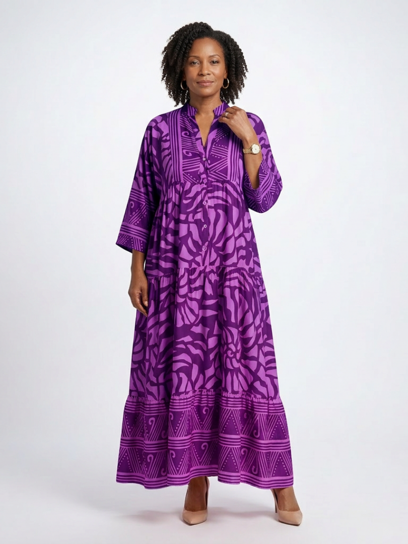 Marielle | Robe Midi à Boutons