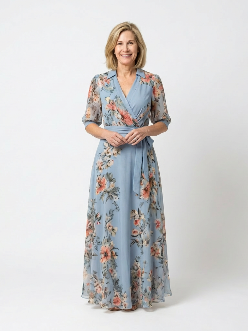 Elowen | Robe Maxi V Enveloppante à Motif Floral