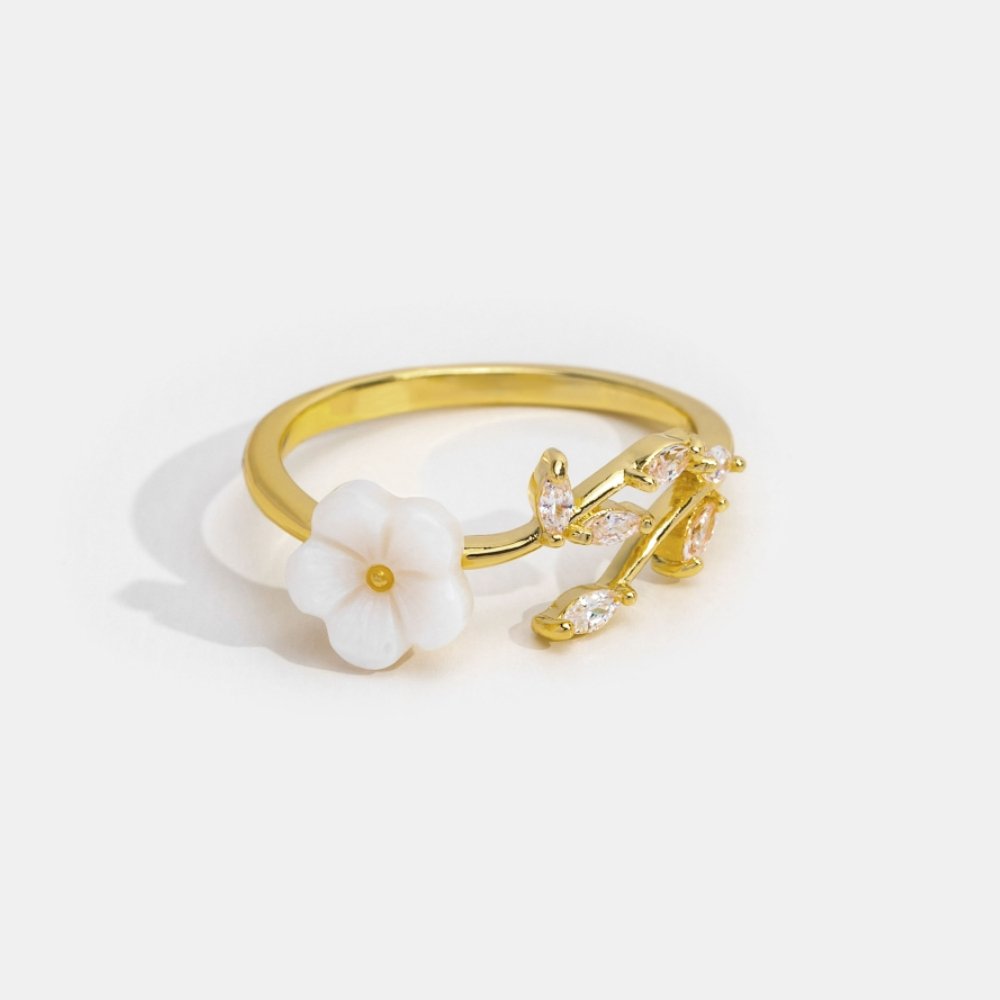 Rise - Bague à fleurs blanches