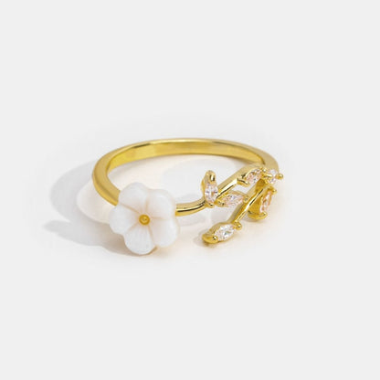 Rise - Bague à fleurs blanches